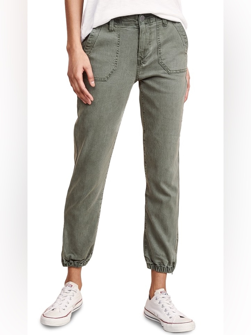 PAIGE Olive Green Womens Mayslie Cargo-Style Jogger Pants